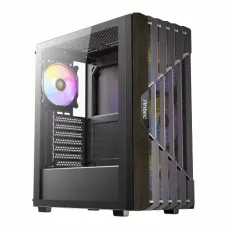 Antec AX63 Wood ARGB ATX Mid Tower Gaming Desktop Case Black